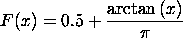 F(x) = 0.5 + ARCTAN(x)/PI